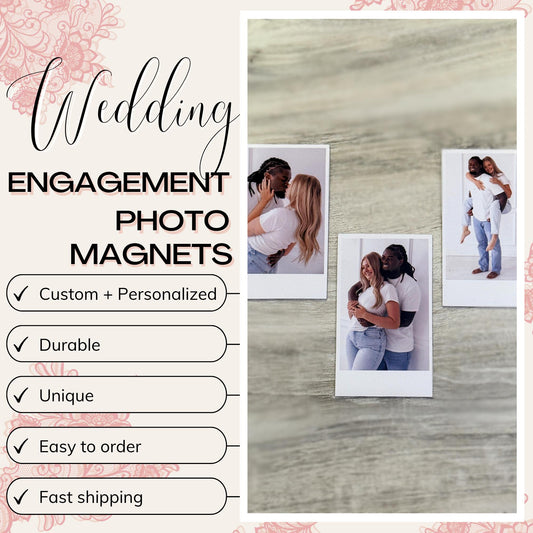 Engagement Polaroid Photo Custom Magnets | Personalized Gifts | Weddings | Birthday | Moments and Memories | Photo Magnet