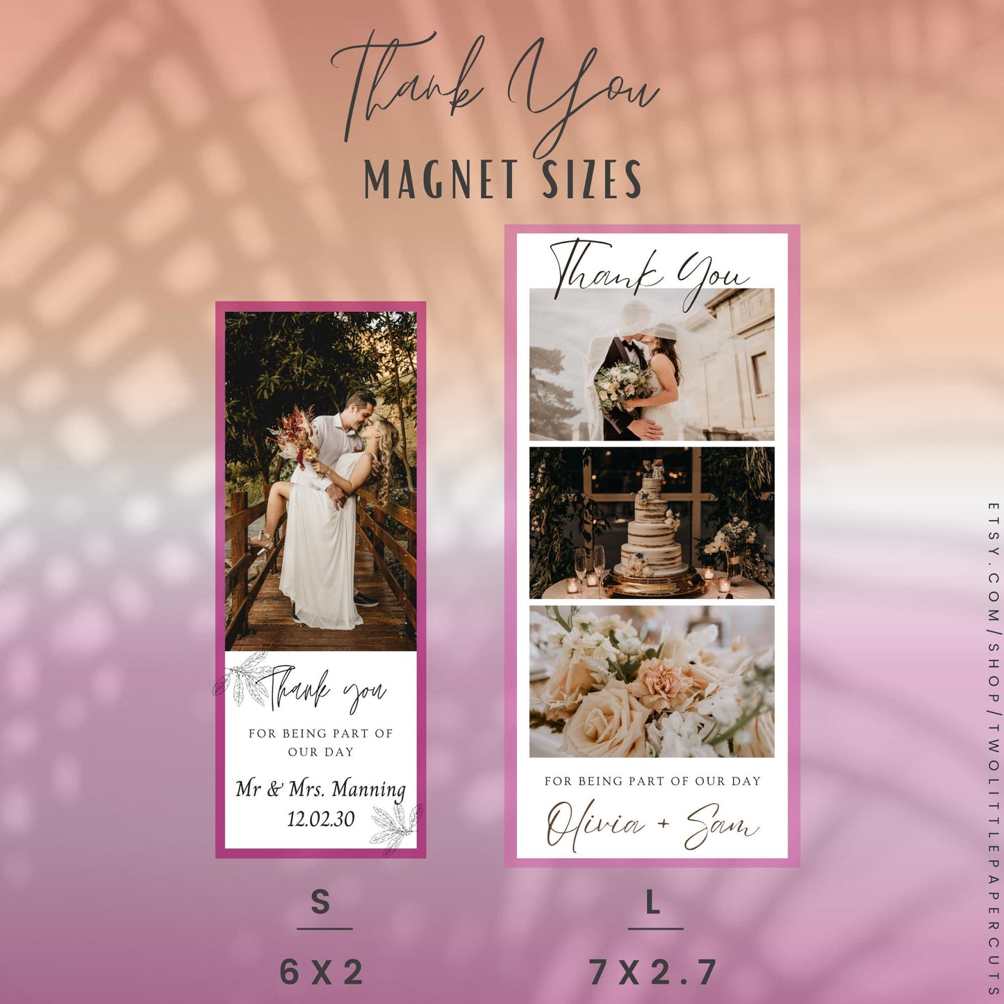 Magnets Wedding Thank You Custom | Photo Strips | Personalized Gift | Weddings | Birthday | Moments and Memories | Photo Magnet | Polaroids