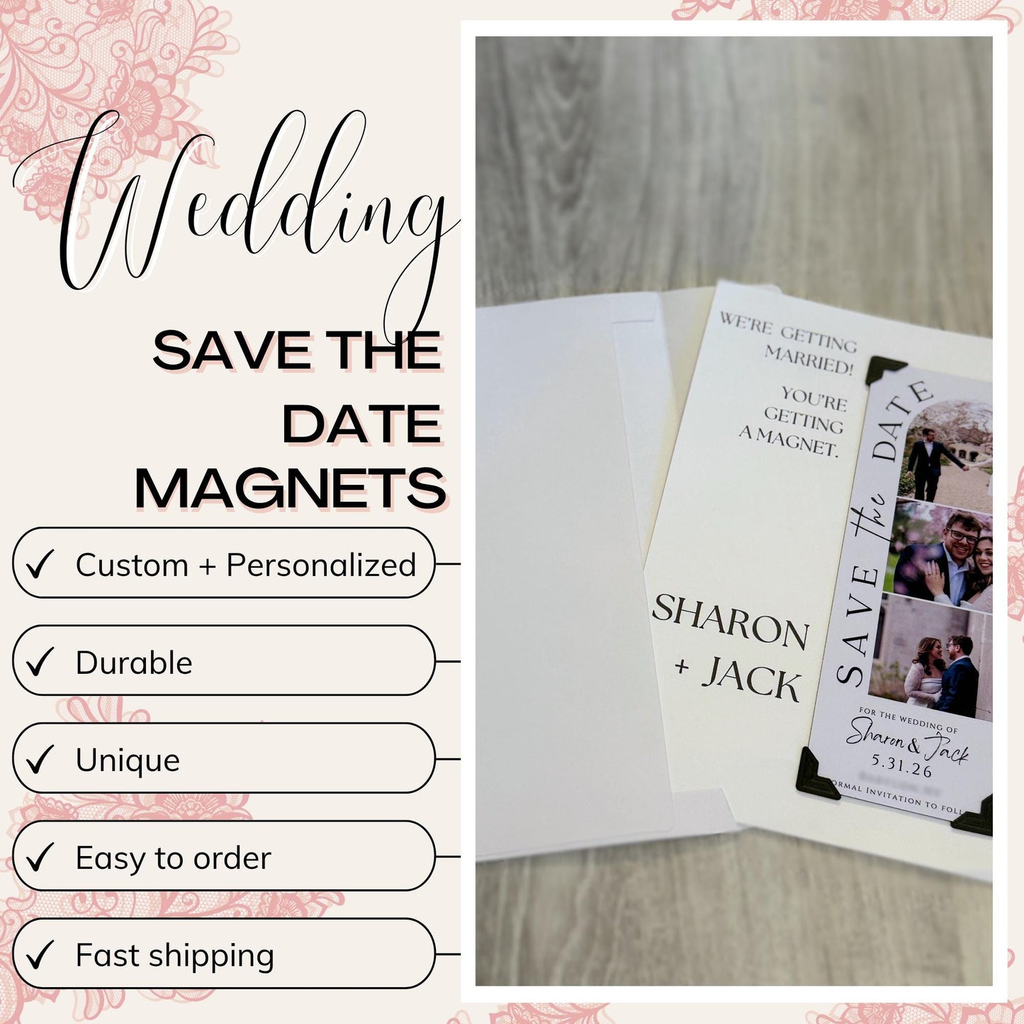 Save The Date Custom Magnets | Photobooth Strips | Personalized Gift | Weddings | Birthday | Moments and Memories | Photo Magnet | Polaroids