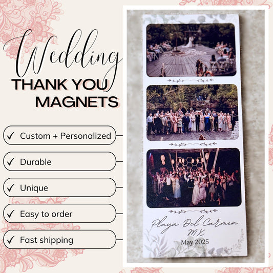 Magnets Wedding Thank You Custom | Photo Strips | Personalized Gift | Weddings | Birthday | Moments and Memories | Photo Magnet | Polaroids